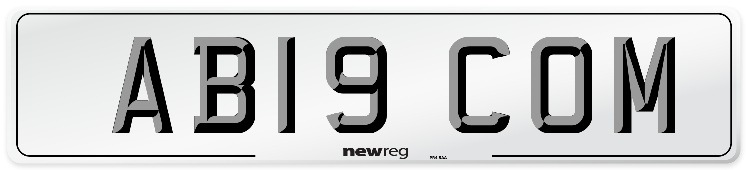 AB19 COM Number Plate from New Reg